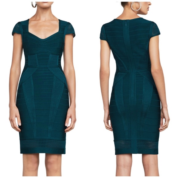 Herve Leger Dresses & Skirts - Herve Leger Bandage Bodycon Elena Dress Teal